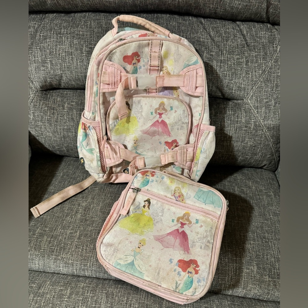 Pottery Barn Mackenzie Disney Princess Backpack and Lunchbox